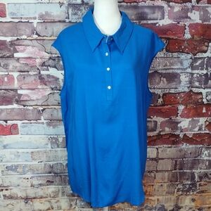 Twiggy London Woven Rayon Polo Shirt